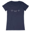 T-shirt Femme - Rugby - Cœur de Joueuse - Hémisphère Nord Premium Plus Marine / XS