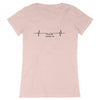 T-shirt Femme - Rugby - Cœur de Joueuse - Hémisphère Nord Premium Plus Rose chiné / XS