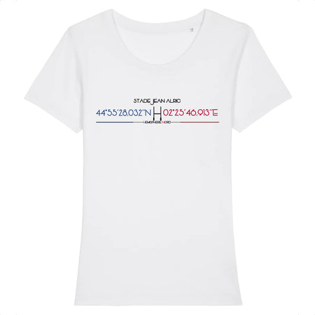 T-shirt Femme - Rugby - Aurillac - Hémisphère Nord Stanley Stella - Expresser - DTG XS / Blanc