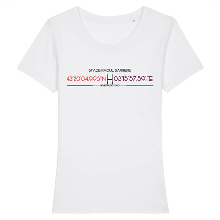 T-shirt Femme - Rugby - Béziers - Hémisphère Nord Stanley Stella - Expresser - DTG XS / Blanc