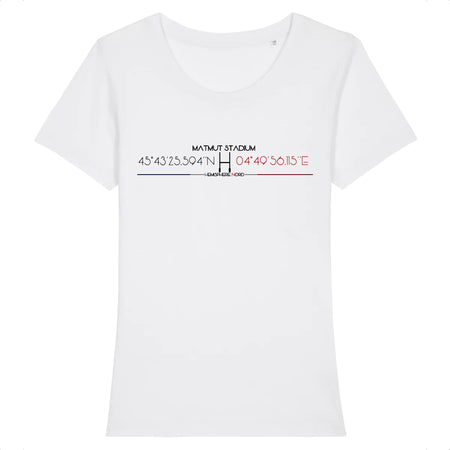 T-shirt Femme - Rugby - Lyon - Hémisphère Nord Stanley Stella - Expresser - DTG XS / Blanc