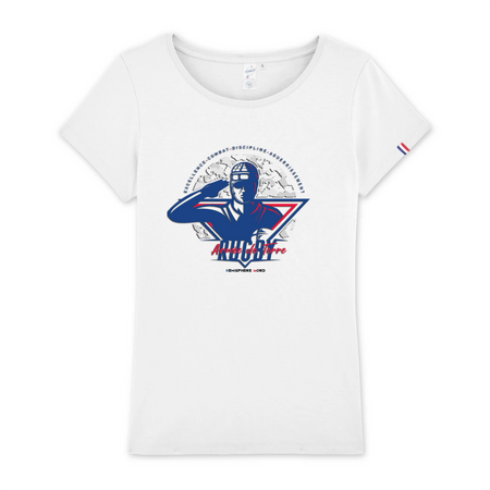T-shirt Rugby Femme - Armée de Terre - Hémisphère Nord XS / Blanc